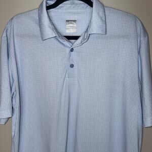 Callaway Mens Size Large Blue Check Short Sleeve Spread Collar Short Sleeve Polo